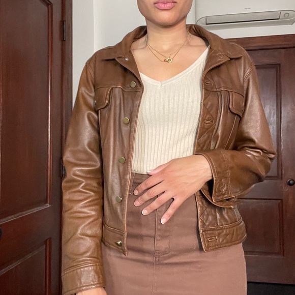 Brown Leather Jacket - Picture 8 of 8